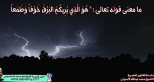 ما معنى قوله تعالى : " هُوَ الَّذِي يُرِيكُمُ البَرْقَ خَوْفاً وَطَمَعاً ؟