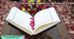 " وَعَلَّمَ آدَمَ الأَسْمَاءَ كُلَّهَا " ما المقصود بهذه الأسماء ؟